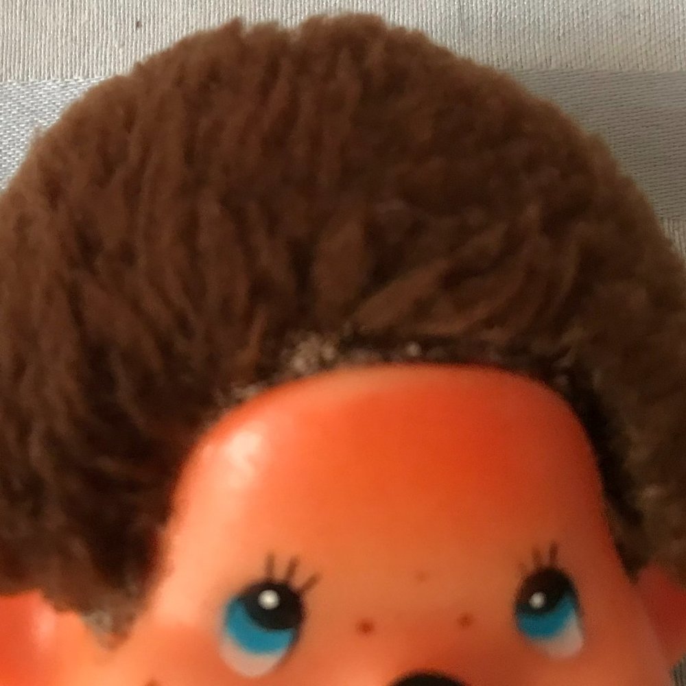Collectible Vintage Blue-eyed 8" Freckled Monchhichi Plush Monkey with N… - Picture 4 of 11